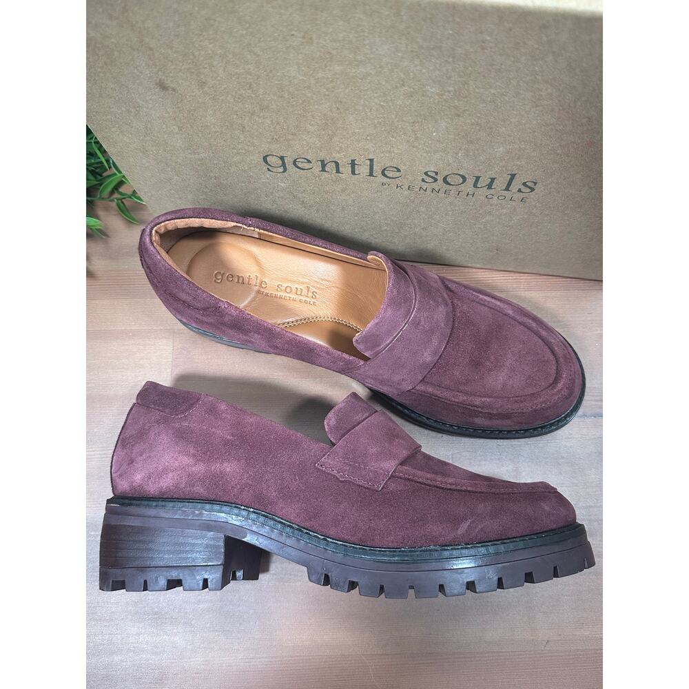 Gentle Souls by Kenneth Cole Women's Brenda Suede Bordeaux Loafers Size 11